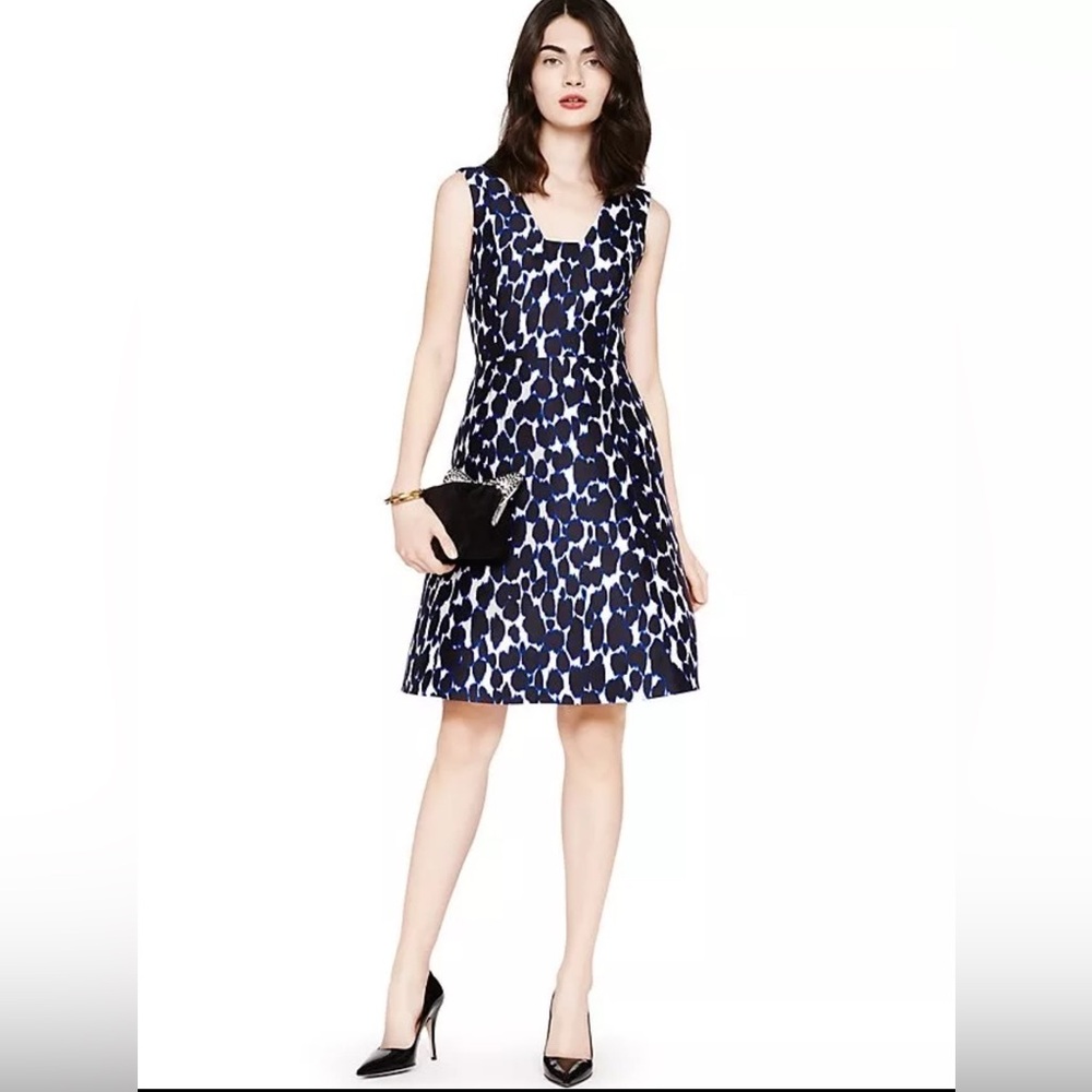 Kate Spade Blue and White Midi Dress size 2